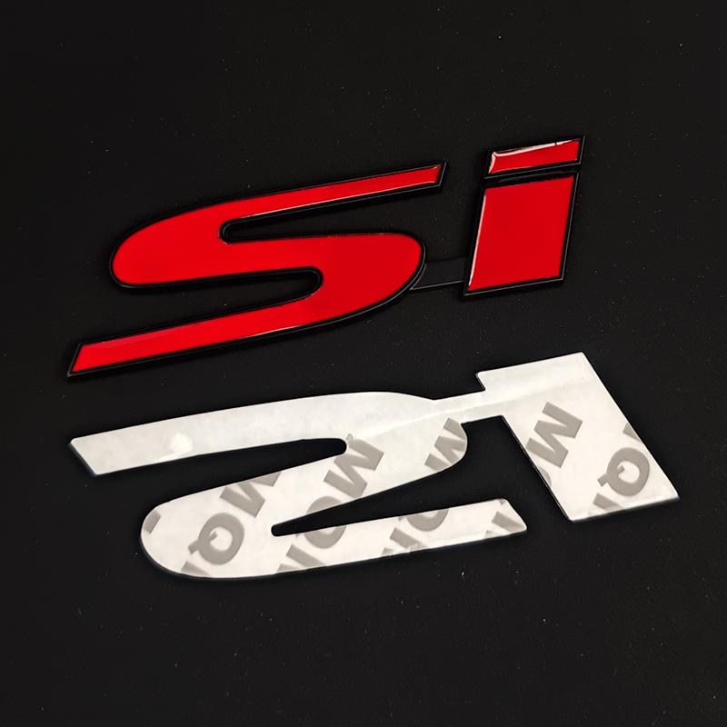 3D Metal Car Rear Trunk Fender Side Front Grille Logo Si Badge Si Emblem For Honda Civic Accord Jazz Si Sticker Accessories Aiq256