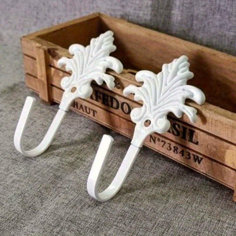 Vintage Metal Leaf Wall Hooks for Home Decor and Organization Ideal for Hanging Curtains Keys Towels Hats in Bathroom Door