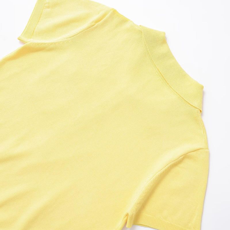 Kaslead New Arrival Women's Fashion Style Stylish Simple and Versatile Blended Thin Needle Polo Shirt 9598047
