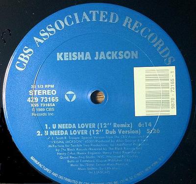 12inch Record KEISHA JACKSON - U Needa Lover 4Z973165 CBS Associated 1989 US Rap & Hip-Hop/R&B Used