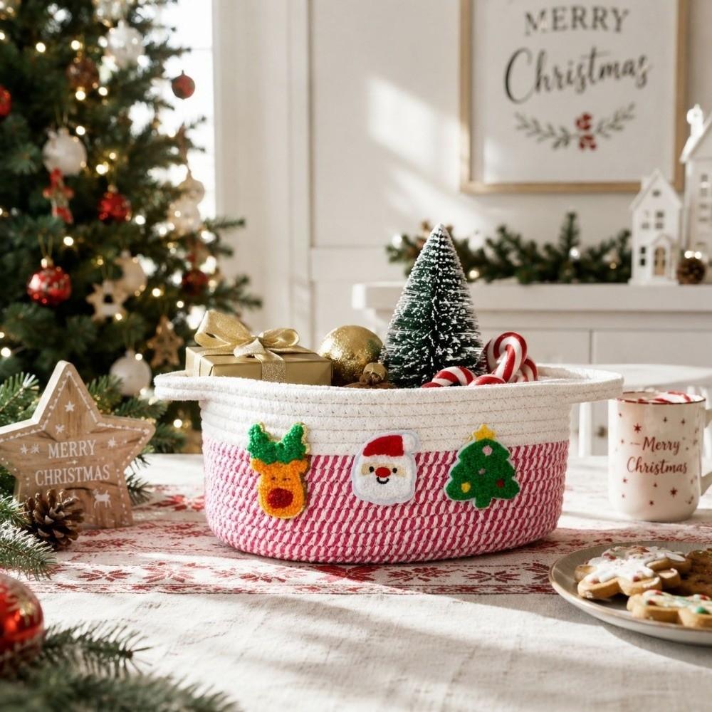Cotton Rope Hand Woven Storage Basket Cute Candy Storage Baskets for Living Room