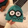 1PCS New Funny Knitted Hat for Women, Autumn and Winter Warmth Cute Big Eyed Cartoon Ear Protection Hat for Student Gifts