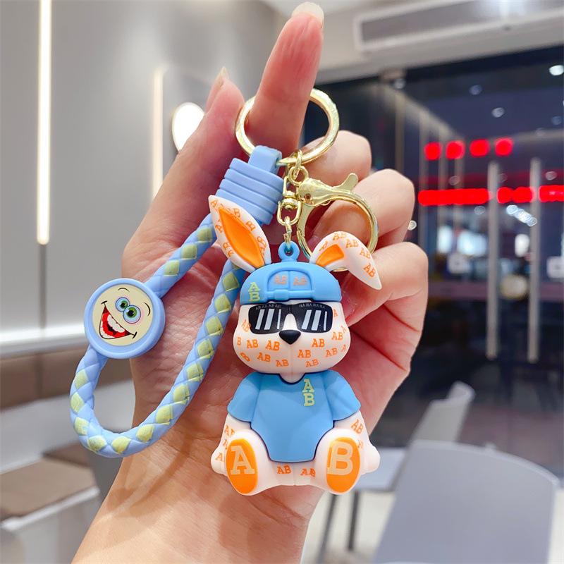 Grenzüberschreitender Kreativer AB Hase Weichgummi Pvc Hasen Schlüsselanhänger Schultaschenanhänger Kleiner Anhänger Kleines Geschenk Geschenk