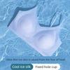 Seamless Ultra-Thin Ice Silk Cool Quick-Dry Women's Underwear, Thin Style for Large Busts, G-Cup for Small Busts, Summer Thin Shoulder Strap Bra