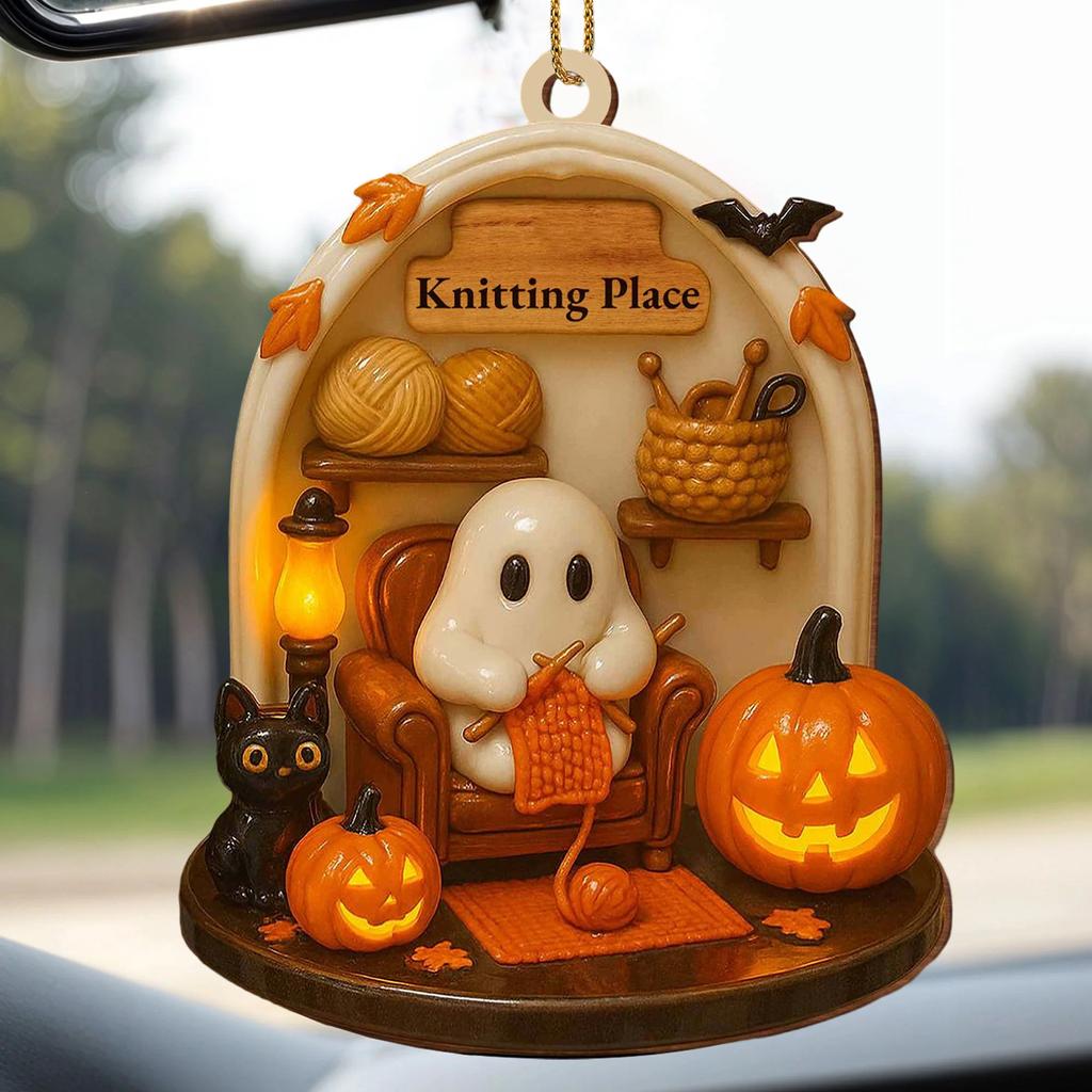 Read Halloween 2D Flat Acrylic Hanging Decoration Halloween Night Decoration Listing