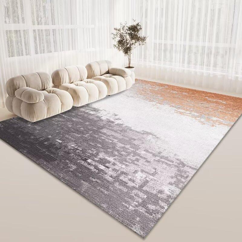 Wind Living Room Coffee Table Carpet, Room Bedroom Crystal Velvet Floor Mat, Home Dirt-Resistant Large Area Full Floor Mat