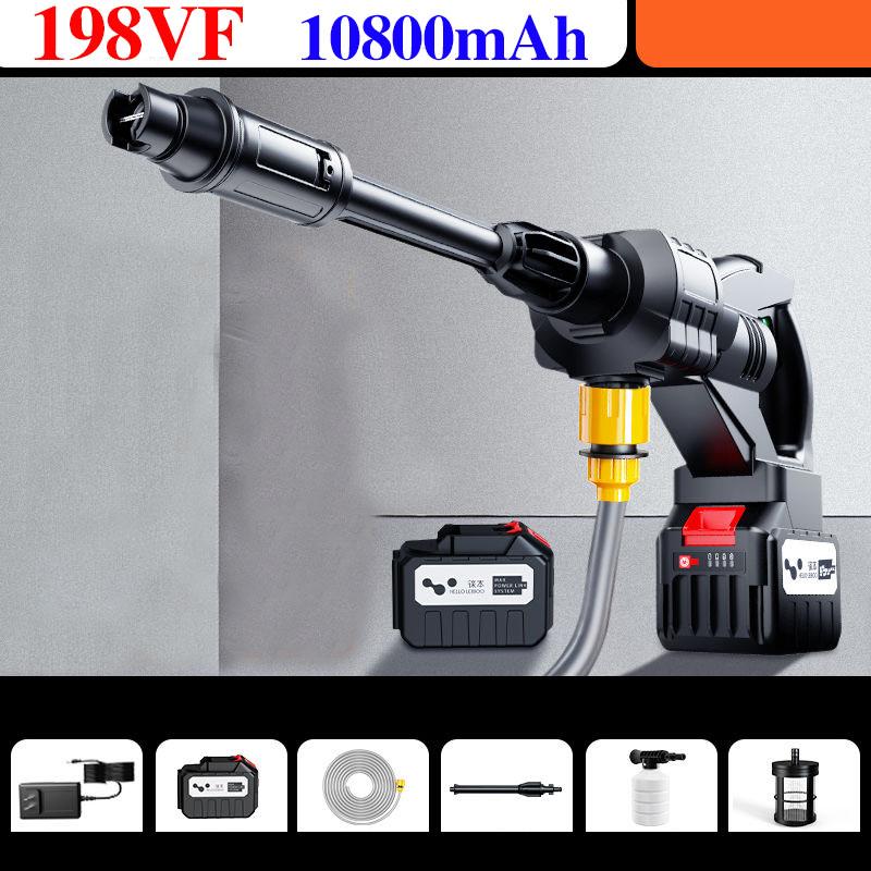 

198VF Black Warrior Мощный водяной пистолет высокого давления Беспроводная автомойка Портативный водяной насос Пистолет Чистый артефакт чёрный