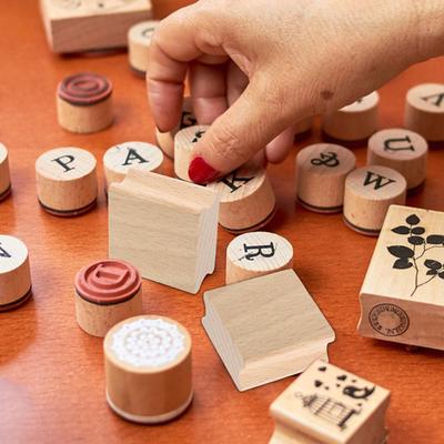 10pcs Carving Wooden Smooth Wood Stamper Self Making Wooden Scrapbooks Seal Seal Stamps Blank Carving Use Wood Stampers