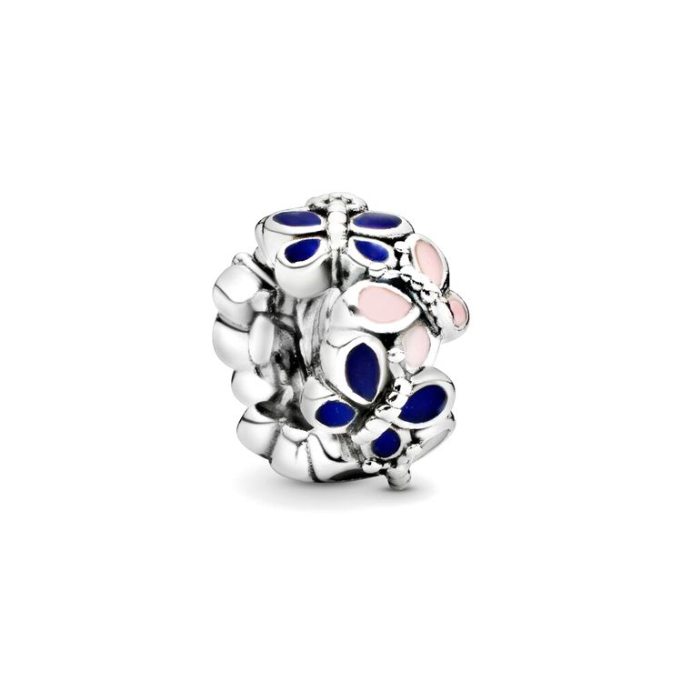 Pandora Moments Trendy Fashion Butterfly Charm Women Charm Blue Silver 797870ENMX Blue/Silver,F