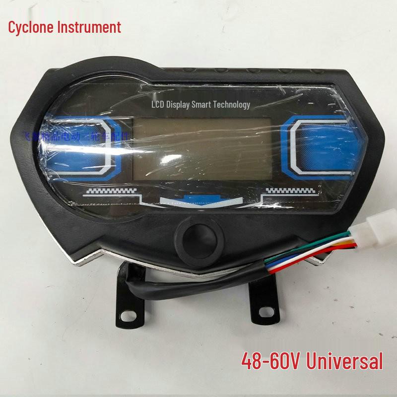 Universal LCD Electric Tricycle Dashboard: 60V/48V/72V Battery Level, Speed, and Mileage Display