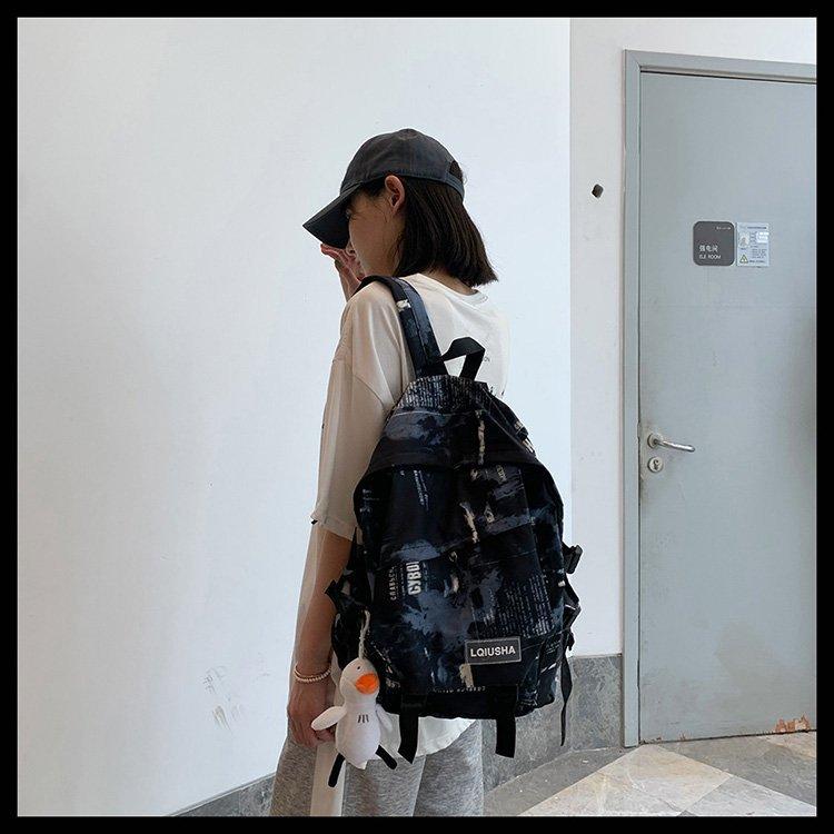 Schoolbag Trendy Versatile Student School Bag New Large Capacity Casual Backpack Harajuku Junior High School Student Backpack Female