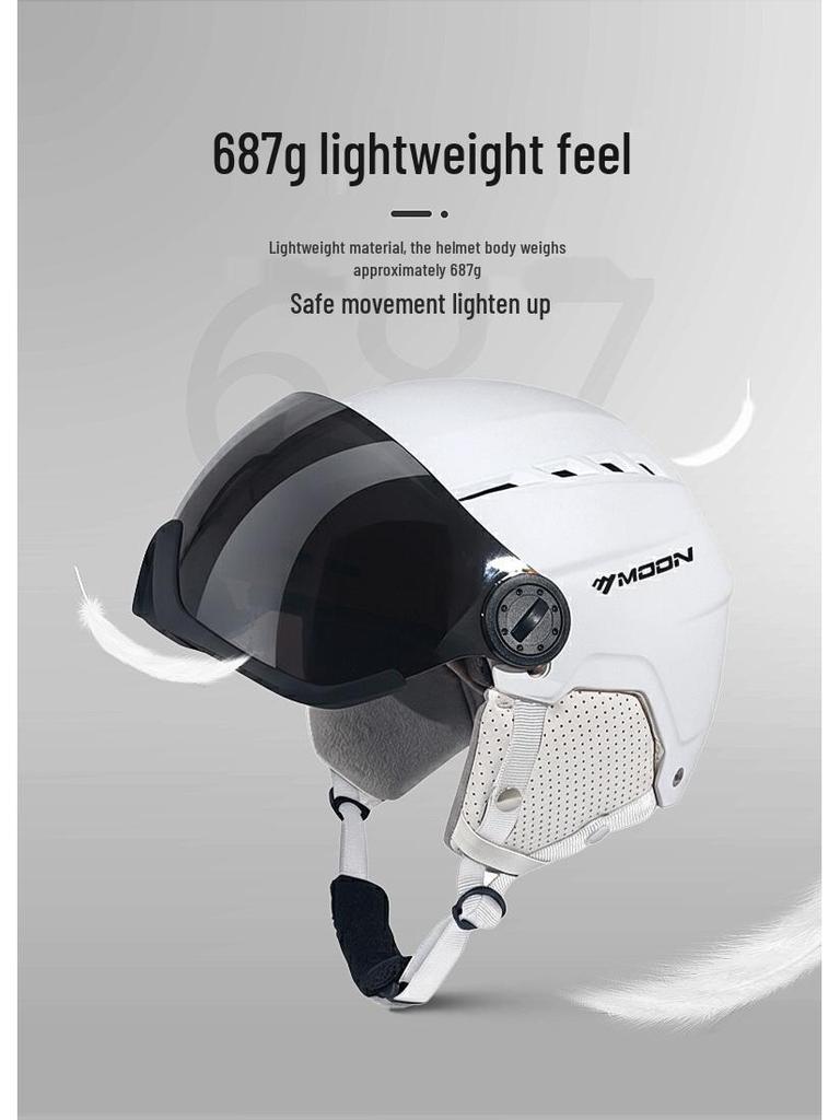 Unisex Ski & Snowboard Helmet with Integrated Goggles