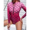 Long-Sleeved One-Piece New Style Printed Women's Swimsuit European and American Surfing Suit Bikini