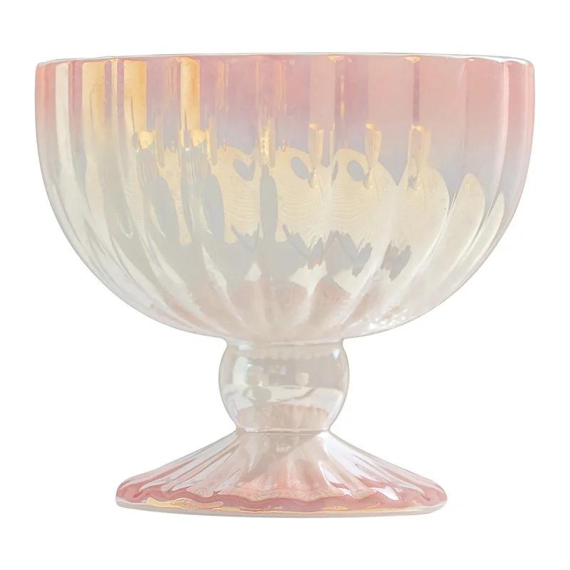 Gradient Ice Cream Cup Ceramic Dessert Yogurt Cup Summer Cold drinks INS Style Gloss Goblet Fruit Dish Snack Dessert Bowl Milk
