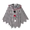 Horror Clown Cosplay Costume Halloween Women's Black and White Cloak Masquerade Adult Cosplay Role-Playing Costume