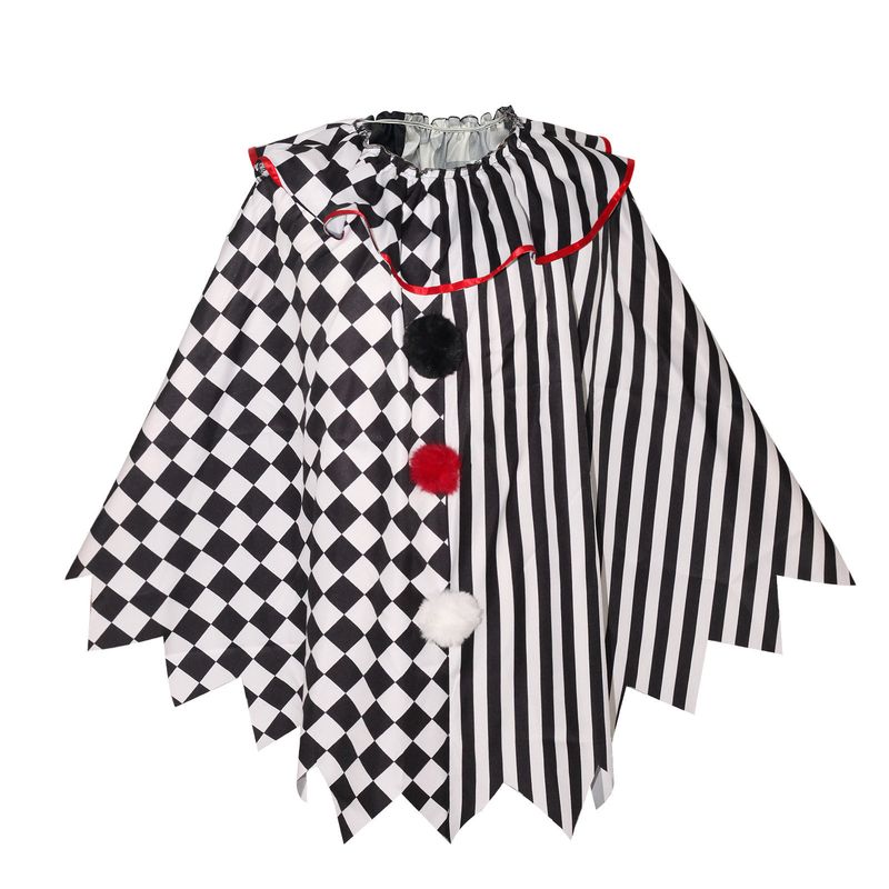 Horror Clown Cosplay Costume Halloween Women's Black and White Cloak Masquerade Adult Cosplay Role-Playing Costume