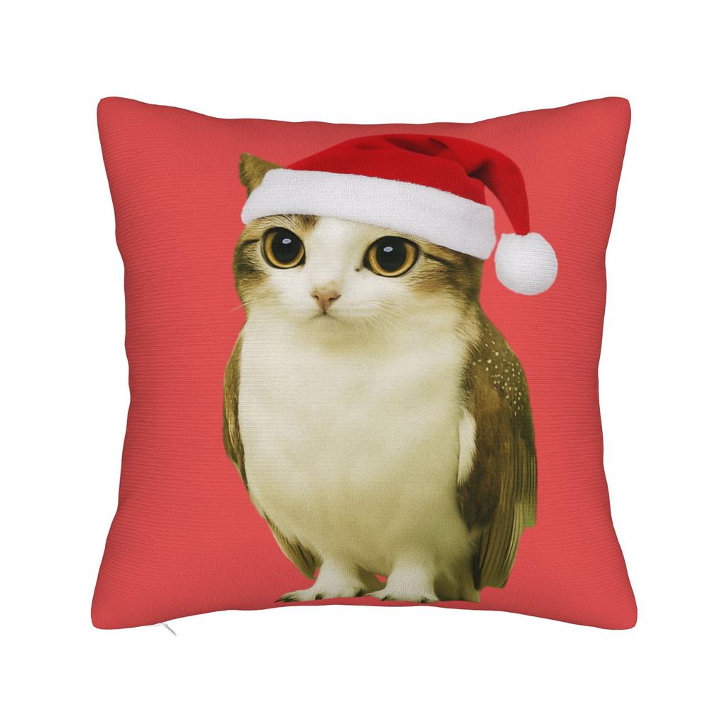 Pillow Cover Internet Famous Meowl Cat Owl Meme  Retro Trendy Pillow Case For Sofa Couch Bed Living Room Pillowcases
