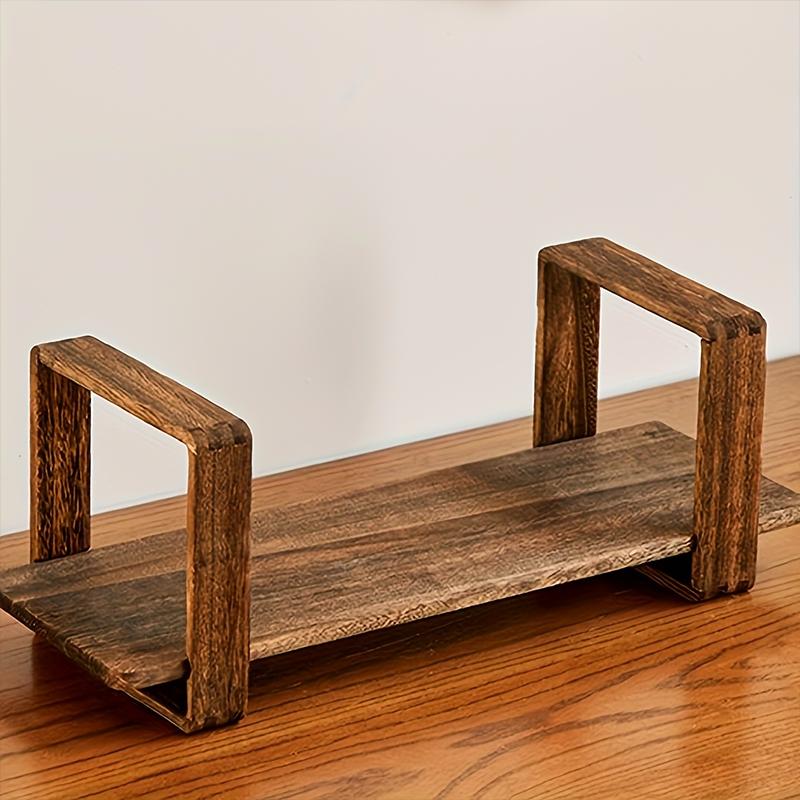 1 Pc Retro Classic Desktop Multi-layer Retro Wooden Bookshelf Chinese Mini Cup Holder Antique Stand