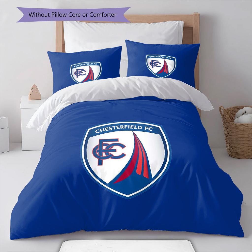 Pościel z wzorem Chesterfield F.C., Zestaw kołdry Poszewka na kołdrę Poszewka na poduszkę Domowy Prezent Urodzinowy(1 * poszwa na kołdrę + 2 * poszewki na poduszki, bez rdzenia)