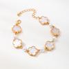 2026 New Classic Five Leaf Flower Charm Bracelet for Women Pearl Splice Chain Wristband Drip Glaze Bangle Luxury Jewelry Gifts