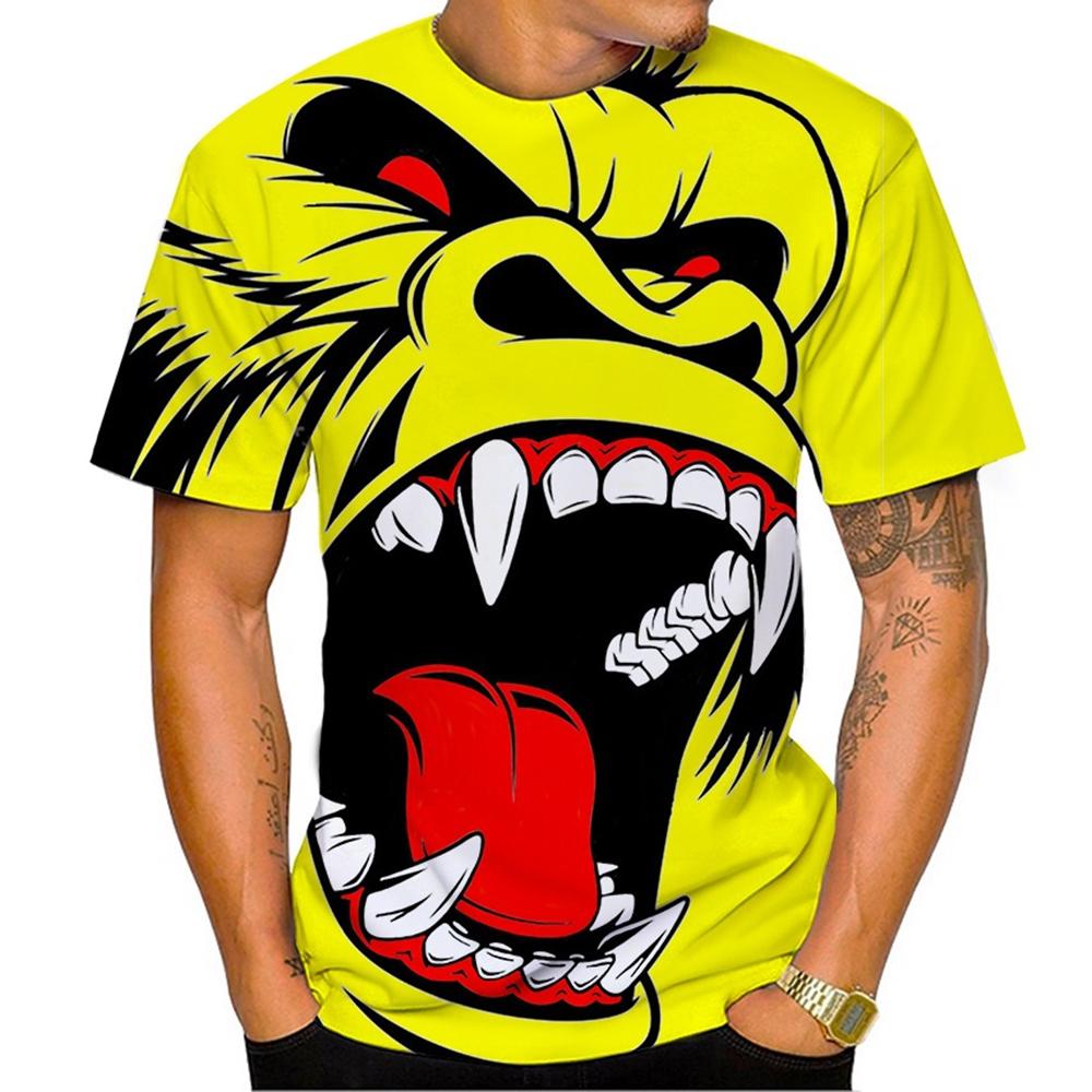 Sommer Heißverkauf Lustig Hübsch Gorilla 3D-Druckmuster Lässig Persönlichkeit Trendig Cool T-Shirt