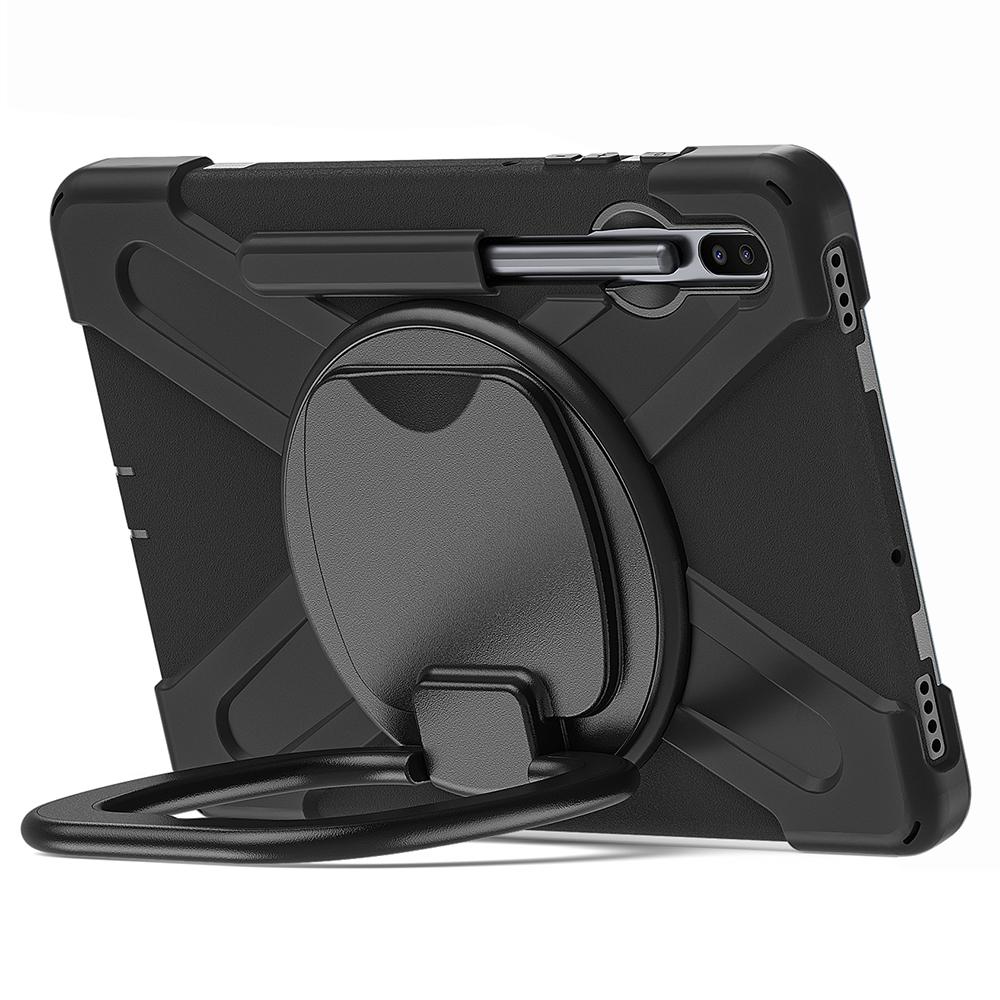 

Rotary Kickstand Tablet Case for Samsung Galaxy Tab S6 T860,PC+Silicone Tablet Cover with Shoulder Strap A