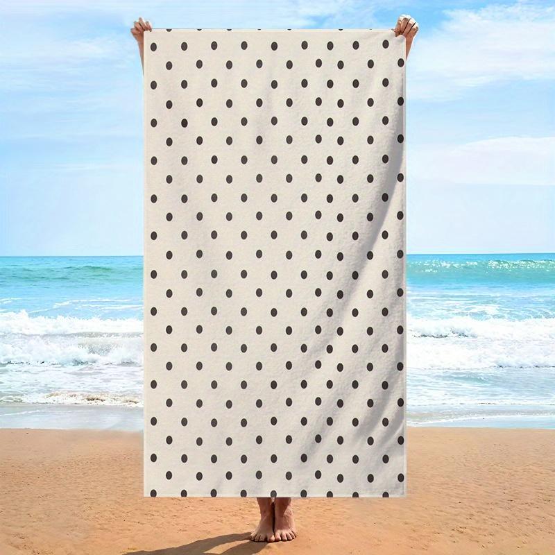 

Minimalist Black Polka Dots Oversized Beach Towel, Soft Quick Dry Microfiber for Pool Travel Spa W30*H60(CM)