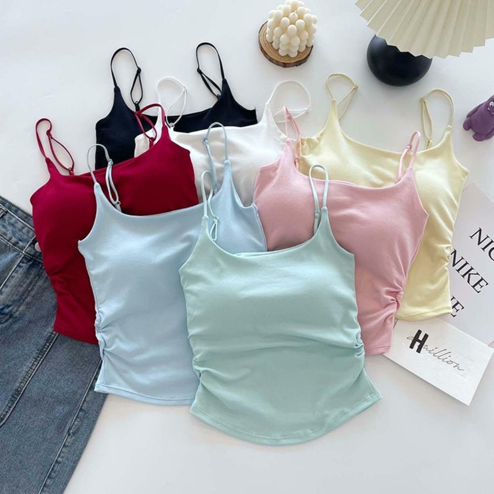 Nádržka s hrudní vložkou Halter Crop Topy Dámské Letní Tílka Bez zad Módní Trubkový Dámský Bez rukávů Zkrácená Vesta