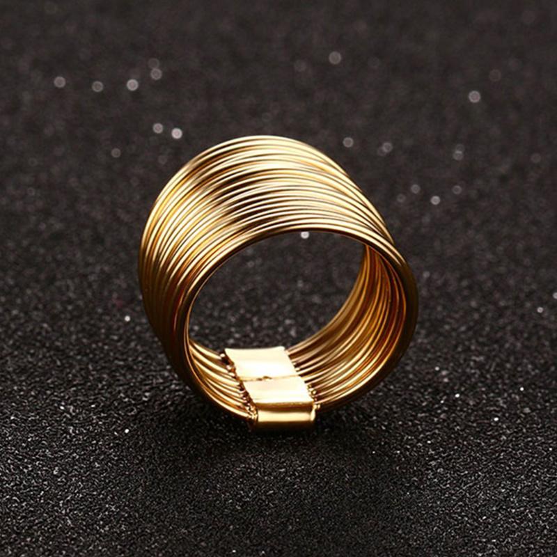 Anelli Statement da Donna per Festa Cocktail Regalo Gioielli, Eleganti Anelli Rotanti Intrecciati in Acciaio Inossidabile Larghi 15MM
