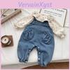 Baby Girl Spring Fall Denim Overalls Set With Cotton Fabric For Toddler Girls