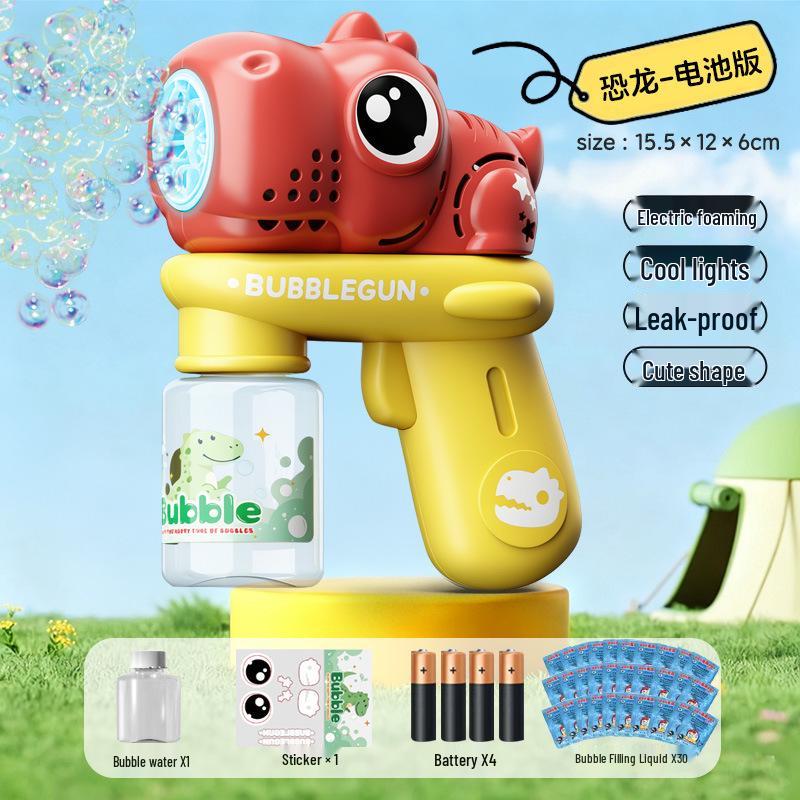 Enhanced Electric Bubble Gun with Lights: Safe, Leak-Free Outdoor Fun for Kids