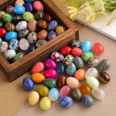10 Pezzi Uova di Pasqua di Cristallo da 20 mm Mini Ornamenti Uovo in Pietra Naturale Uova Gemme da Collezione per Decorazione Pasquale Riempitivi per Cesto Pasquale