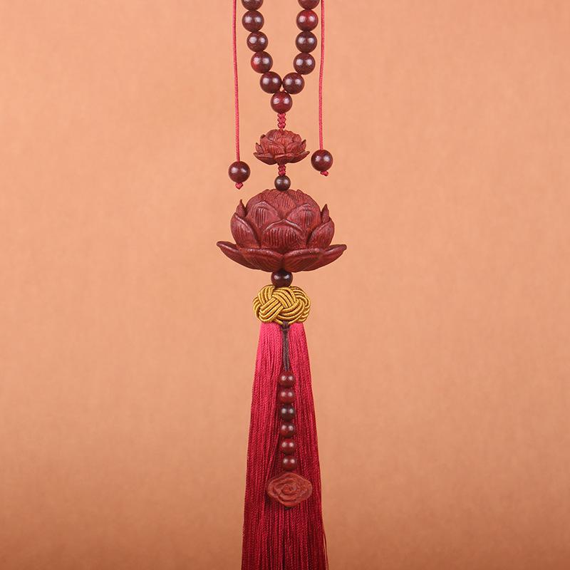 Креативные Автоаксессуары Сандаловое дерево Двойной Лотос Подвеска Лотос Высококачественное Зеркало Заднего Вида Внутренняя Отделка Автомобильный Подвес