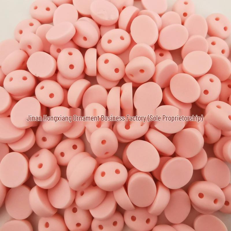 Cartoon Pig Nose Plush Doll Toy Crochet Accessory Resin Simulation 6x8mm