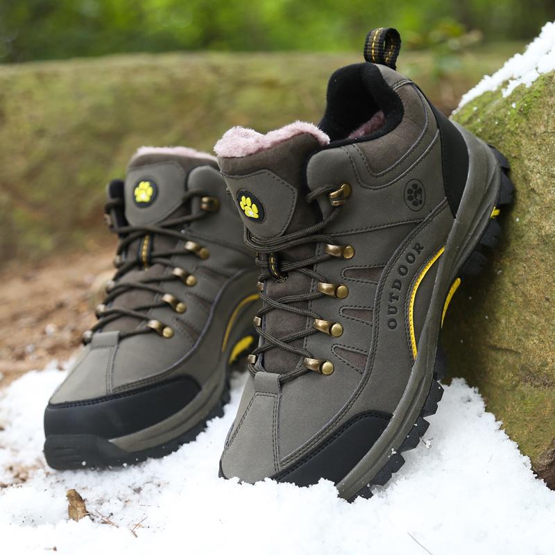 

Зимние мужские походные ботинки, уличные теплые меховые, нескользящие, модная обувь, мужские уличные рабочие ботильоны 45 темно-зеленого