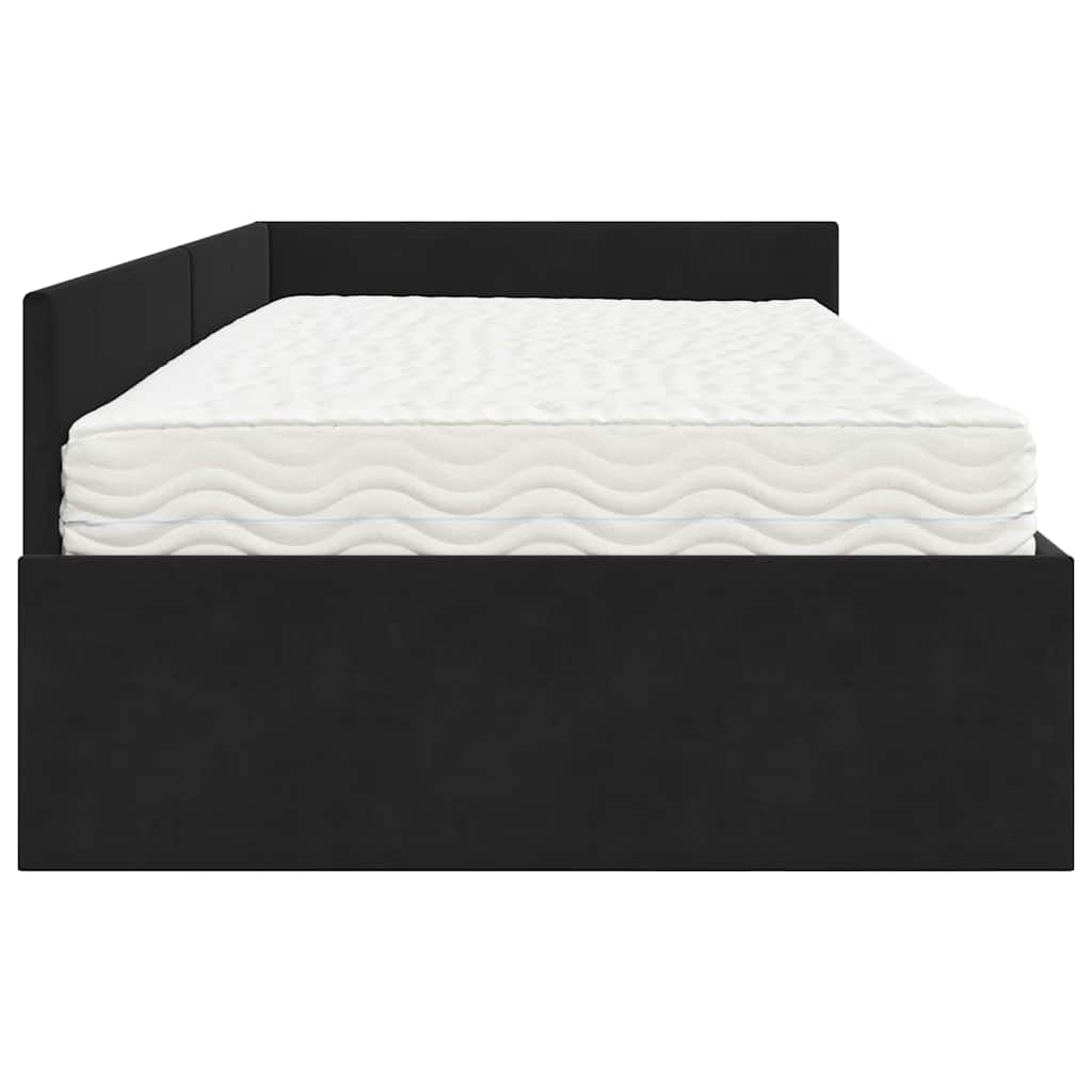 Corner Bed Frame with Mattress Other 2 pcs Black Velvet