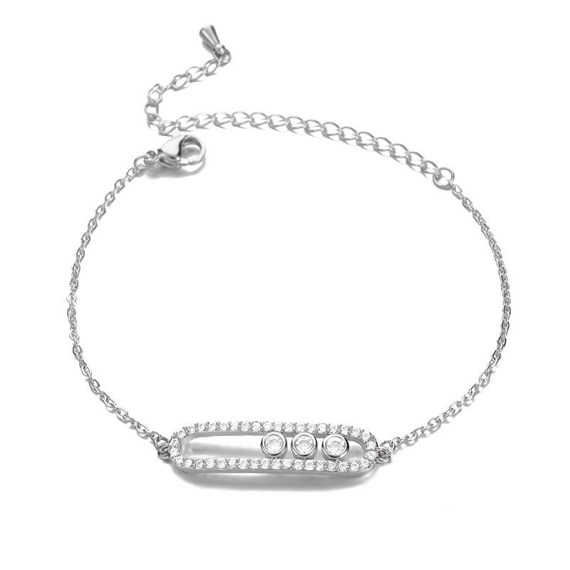 

G&D Arab Design 3 Dot Beads Bar Charm Bracelet&Bangle Pave AAA Zircon Stainless Steel Bracelet for Women Luxury Jewelry