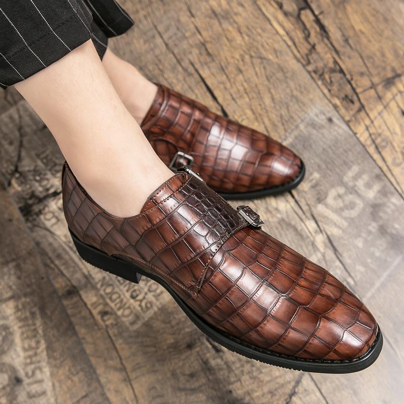 Leather Mens Loafers Handmade Designer Buckle Monk Strap Wedding Party Formal Casual Dress Driving Shoes Autumn Footwear for Men