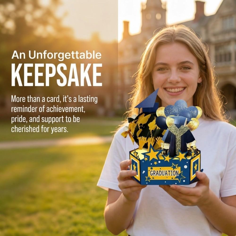 Kreative Pop-Up Karte zur glücklichen Graduation Faltbare Grußkarte mit den besten Wünschen 3D Geschenkkarte Geschenk
