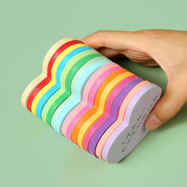 Creative Love Post-it Notes Student Heart-shaped Post-it Notes Takeaway Milk Tea Can Be Pasted With Message Stickers.