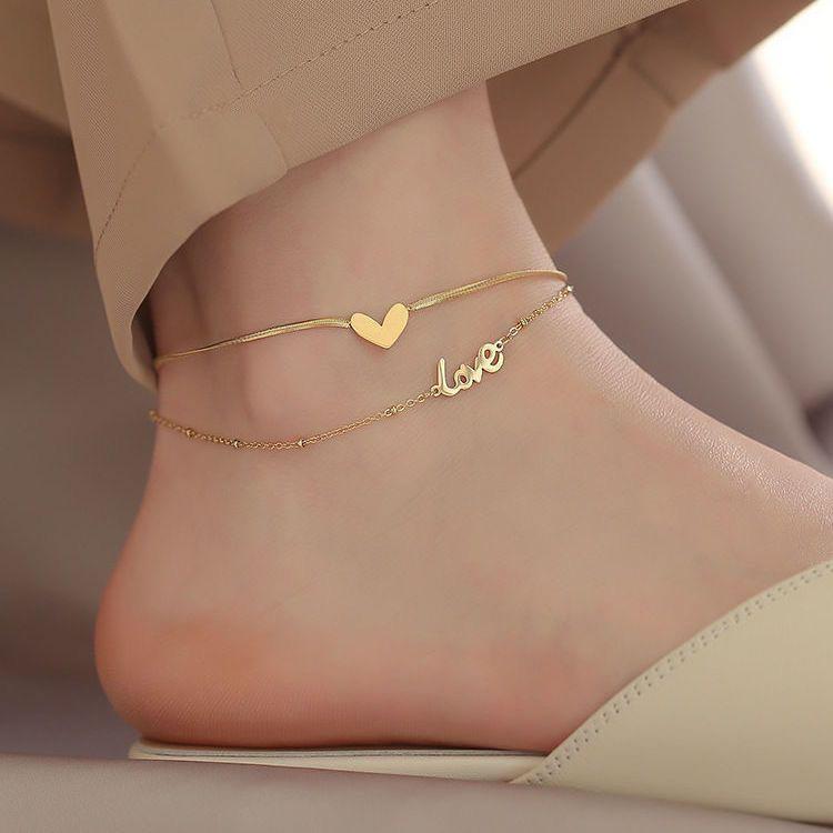 2025 Women's Titanium Steel Anklet – Light Luxury, 18K Gold-Plated, Fade-Resistant