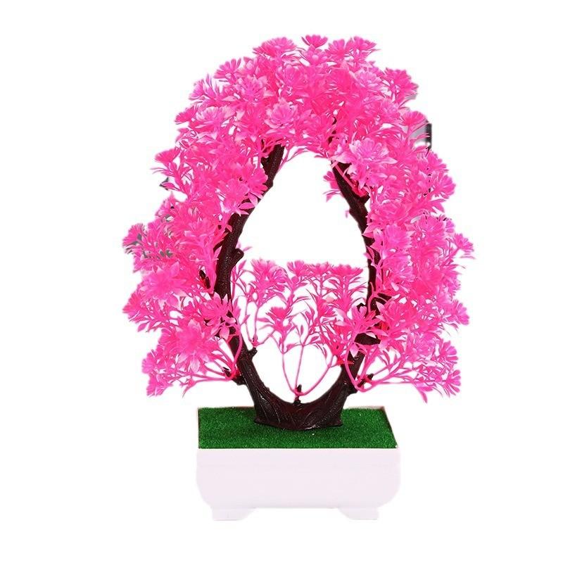Simulated Heart Shaped Chrysanthemum Fake Flowers Plants Potted Desktop Decor