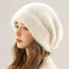 Fashion Women's Autumn and Winter Knitted Thickened Warm Thickened Women's Hat Big Head Circumference Ear Protection Plush Hat