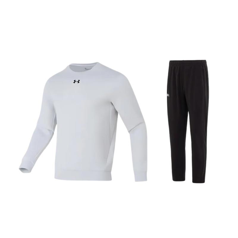 

Under Armour Printed Sports Crew Neck Pullover Long Sleeve Mid Waist Elastic Pants Sweatshirt Set Men Sets 23600306-009+23600703-001 XXL