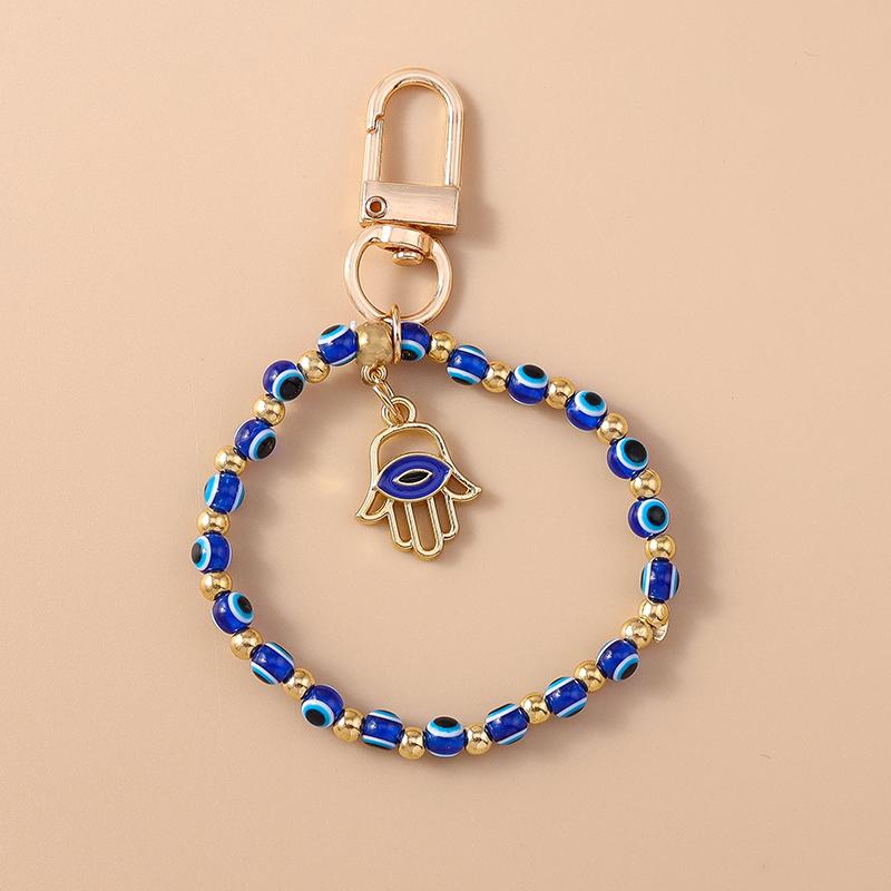 Bohemia Turkish Lucky Evil Eye Keychain Handmade Beadbed Bracelet Key Ring for Women Girls Handbag Pendants DIY Jewelry Gifts