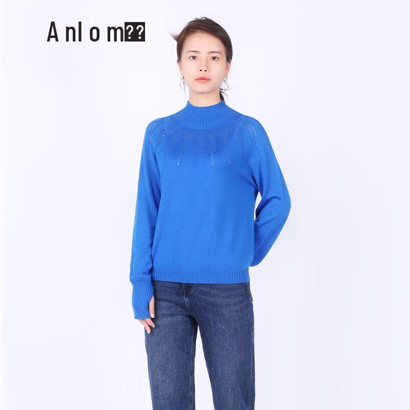 

Anlom Women s Nordic Blue High-Neck Wool Knit Sweater 2XL