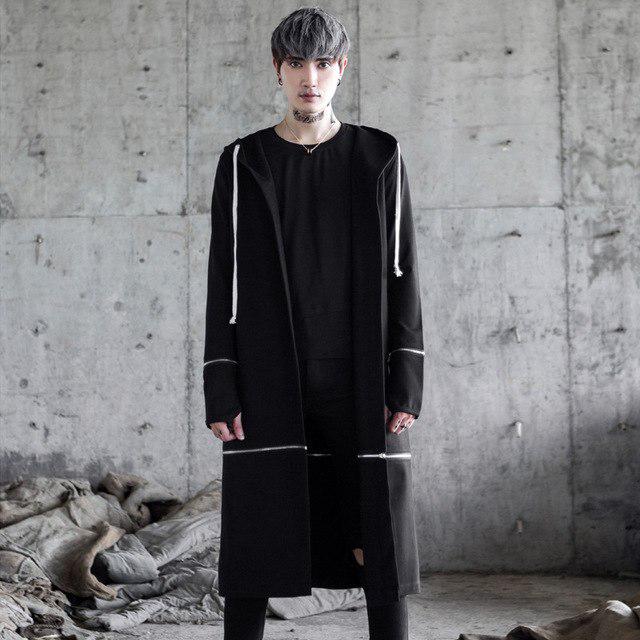 Men Punk Singer Hop Trench Coat Long Jackets Nightclub Hip Black Costume Mens Gothic Hooded Cloak At Affordable S Free Real Reviews With Photos Joom Hop Trench Coat Long Jackets Nightclub, Mens Long Black Trench Coat Costume