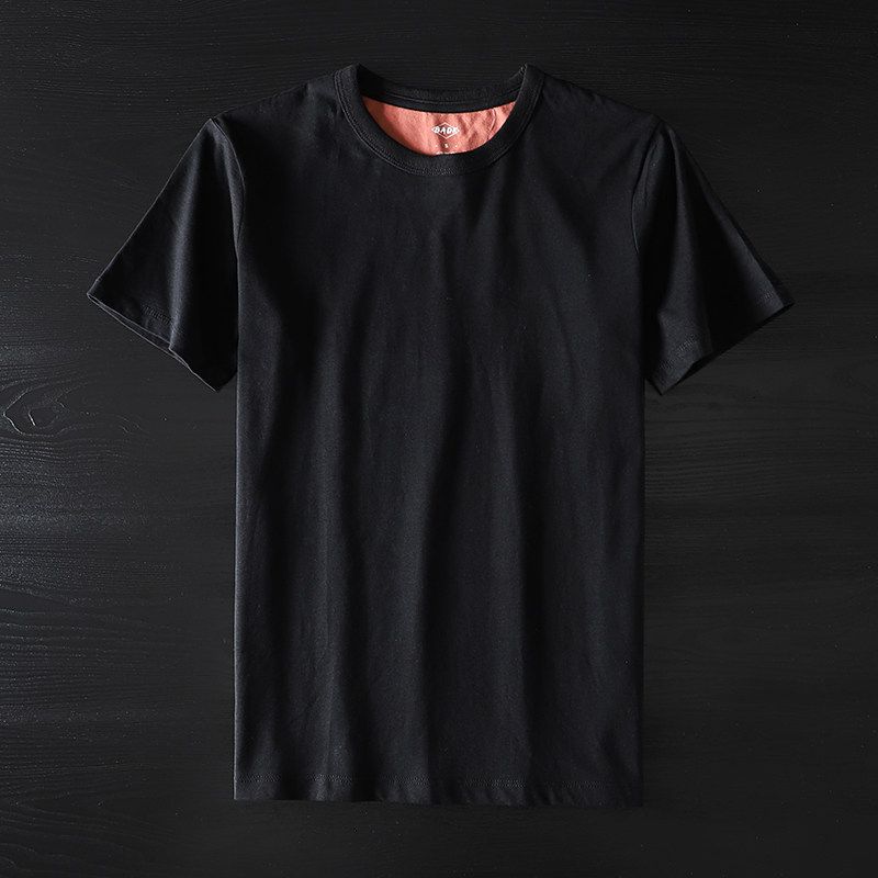 Export Export To Domestic Sales Short Sleeve T-Shirt Men's Pure Cotton Brushed Trendy with Pockets Cut Label Half-Sleeve T-shirt Top