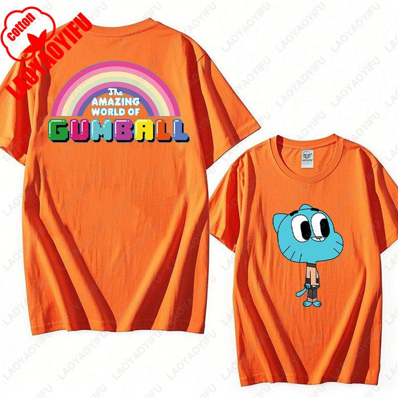 The Amazing World of Gumball Graphic T-shirt Funny Cartoon Anime Tshirt Unisex Cotton Top Cute Preppy Trendy Sweater Clothes Tee
