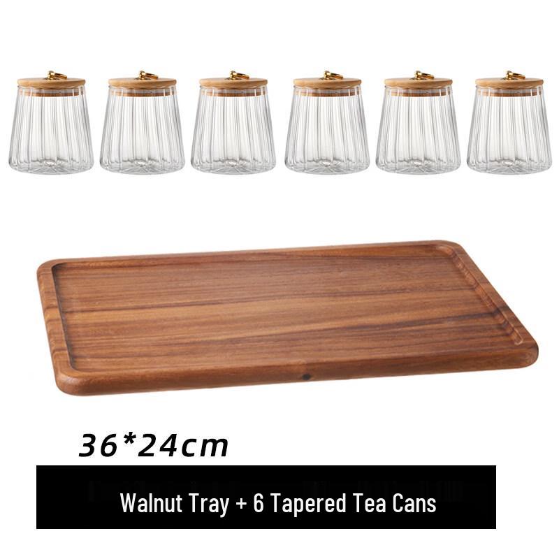 Japanese Striped Glass Tea Jar Set
